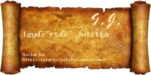 Igyártó Julitta névjegykártya